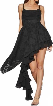 Mustard Seed Unbalanced Ruffle Dress In Black