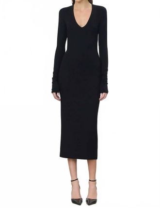 &Eacute;terne V-Neck Midi Dress In Black