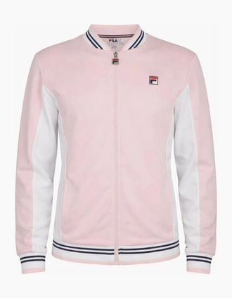 Fila Mens Fila Settanta Baseball Track Top Jacket Pale Lilac/White/Fila Navy - Size: XXL