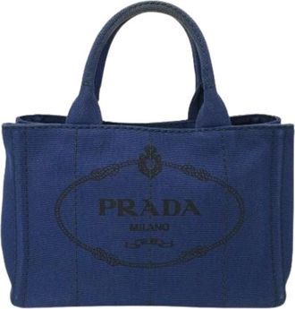 Prada Pre-owned Canapa 1Bg 439 Tote Bag - Dames - Vintage Shopper - Blauw - ONE Size - Vintage