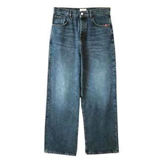 Amish Straight Jeans, male, Blue, Size: W33 Wide Leg Jeans