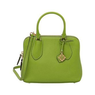 Tory Burch Tassen, Dames, Groen, ONE Size, Leer, Pebbled Mini Swing Satchel