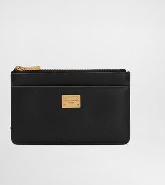Dolce & Gabbana Plongé Calfskin Card Holder - Woman Wallets And Small Leather Goods Black Onesize