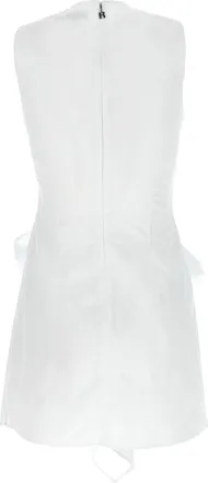 Rotate Bow-Front Cotton Poplin Dress - White