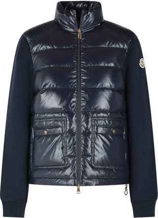 Moncler Blue cotton blend padded sweater