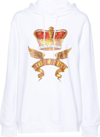 Moschino logo-print hoodie - women - Cotton - 40 - White