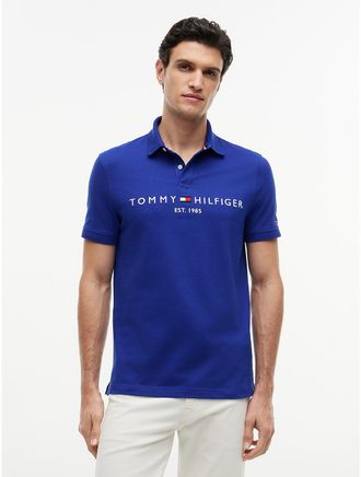 Tommy Hilfiger Mens Embroidered Tommy Logo Polo - Blue - XXXL