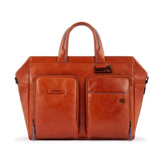 Piquadro B2 Revamp Aktetas - Heren - Laptoptassen - Oranje - ONE Size - Leer - Tassen