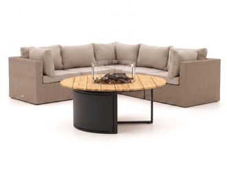 Forza Furniture Forza Cecita/Cosiloft hoek loungeset met vuurtafel 6-delig