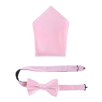 Trafalgar Store Sutton Solid Color Silk Bowtie and Pocket Square Combo in Pink at Nordstrom