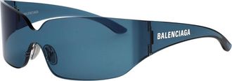 Balenciaga Bb 0421S Shield Zonnebrillen - unisex - Zonnebrillen - Blauw - ONE Size - Nylon - Accessoires