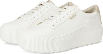 Dr. Scholls Time Max Platform Sneaker Womens Shoes White Gold Faux Leather : 6.5 M, Synthetic