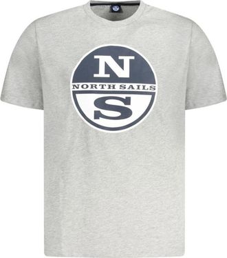 North Sails Grafisch Katoenen Crew Neck T-Shirt - Heren - T-shirts - Grijs - L - Katoen - Tops