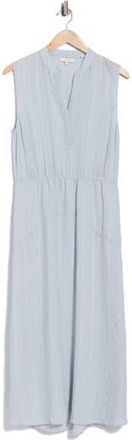 Vince Drapey Striped Tiered Dress in Surf Mist/Optic White at Nordstrom Rack, Size 12