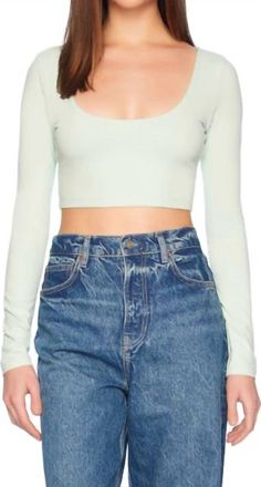 Susana Monaco Low Scoop Crop Top In Mint Chip