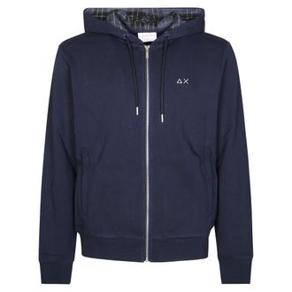 Sun 68 Contraststof Rits Hoodie - Heren - Vesten met rits - Blauw - 2XL - Hoodies & sweatvesten