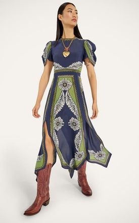 La DoubleJ Cherie Scarf Dress Plac&eacute;e in Bounty Plac&eacute;e Navy at Nordstrom, Size Large