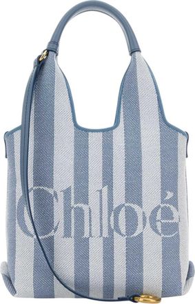Chlo&eacute; Light Blue Stripy Mini Tote