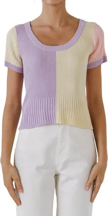 English Factory Colorblock Sweater Top in Multi at Nordstrom, Size X-Small