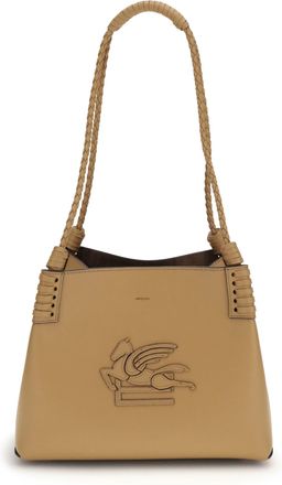 Etro Womens Shopping Bag Libra Calf Suede Brown Shoulder