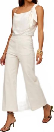 Fifteen Twenty Celia Cropped Pants In Ecru