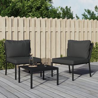 vidaXL Sillas De Jard&iacute;n 2 Uds Acero Con Cojines Gris 60x74x79 Cm Vidaxl