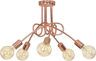 OEM L&aacute;mpara Colgante Moderna Edison Tipo Loft De Cobre, 5 X 60 W