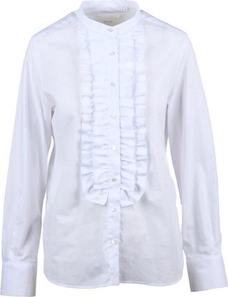 Xacus Coreana met rood accent - Dames - Overhemden - Wit - L - Katoen - Overhemden