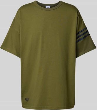 adidas Originals T-Shirt mit Rundhalsausschnitt und Label-Stitching in Oliv, Größe XXL