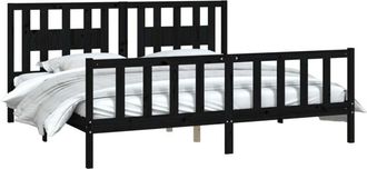 vidaXL Vidaxl - Estructura De Cama Sin Colch&oacute;n Madera De Pino Negro 200x200 Cm