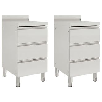 vidaXL Armarios De Cocina Comerciales Con 3 Cajones (2 Unidades, 50 X 60 X 96 Cm) Vidaxl