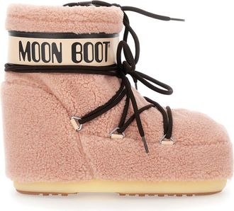 Moon Boot Pink Logo Ankle Boots