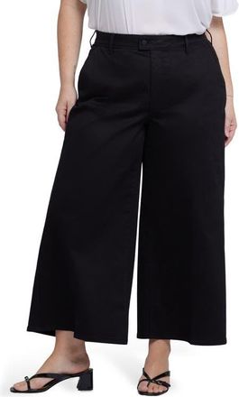 NYDJ Mona High Waist Ankle Wide Leg Trouser Jeans in Black at Nordstrom, Size 18W