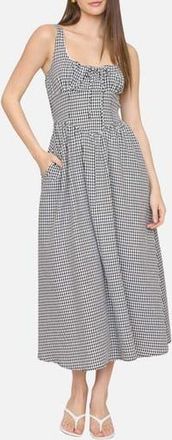 Blu Pepper Gingham Fit & Flare Midi Dress in Black at Nordstrom Rack, Size Medium