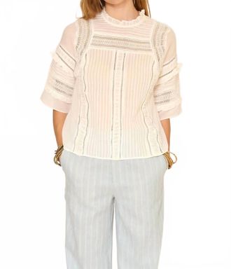 Mkt studio Carolina Ruffled Sleeves Blouse In White