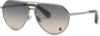 Philipp Plein Unisex Black Aviator Sunglasses SPP007V 0508
