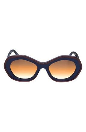 Marni 54mm Round Sunglasses in Blue /Brown at Nordstrom Rack