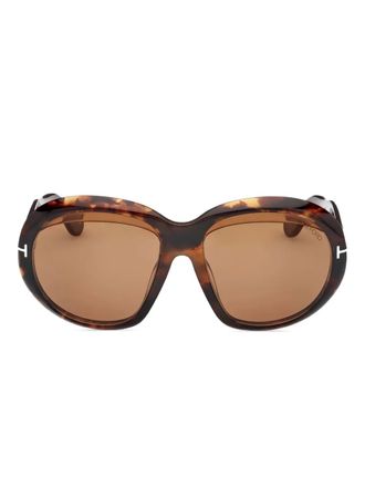Tom Ford Eyewear Angellica tortoiseshell oval-frame sunglasses - Brown