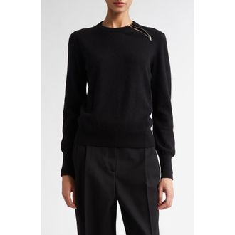 Nellie Partow Bea Zip Cashmere Sweater in Black at Nordstrom, Size Medium
