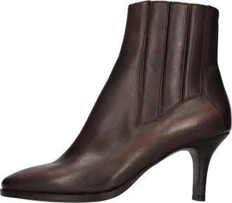 Pantanetti Nibs Enkellaarsjes - Dames - Laarzen met Hak - Bruin - 36 1/2 EU - Leer - Schoenen