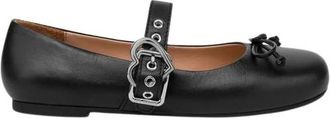 Love Moschino Nappa leren ballerinas - Dames - Ballerinas - Zwart - 38 EU - Leer - Schoenen