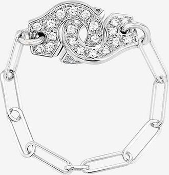 Dinh Van Kettenring aus Weissgold und Diamanten Menottes R7.5