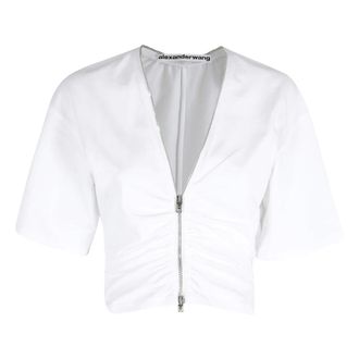 Alexander Wang Alexander Wang, T-Shirts, female, White, Size: XS T-Shirt Zipper