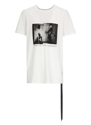 Rick Owens White Level T Cotton T-Shirt