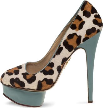 Charlotte Olympia Pumps con plateau e stampa leopardata 140mm - Marrone