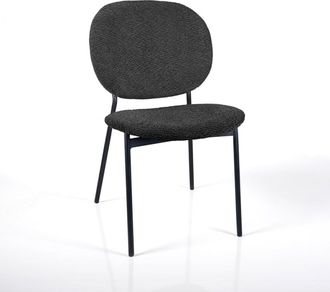 Oresteluchetta Set 2 sillas apilables tejido antracita, patas negras 81x47x58 cm