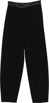 Emporio Armani Womens Satin-Finish Tape Trousers