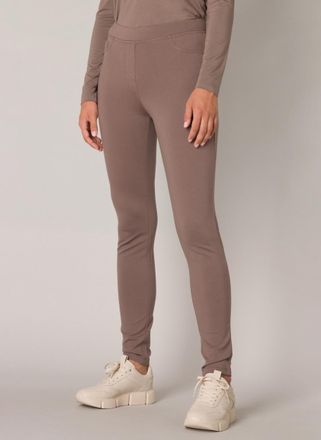 Base Level Treggings BASE LEVEL, Damen, Gr. 36, N-Gr, grau (schwarz taupe), Web, Obermaterial: 65% Viskose, 30% Nylon, 5% Elasthan, unifarben, eng lang, Hosen Tr