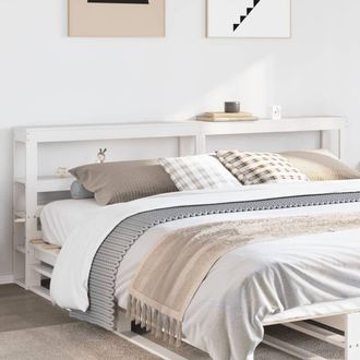 Berkfield Home Headboard with Shelves White 200 cm Solid Wood Pine