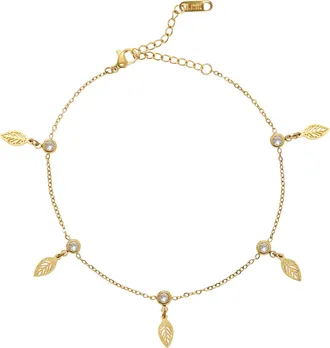 Lascana Fusskette mit Anh&auml;nger LASCANA Edelstahlschmuck, Damen, Gr. Edelstahl, gold (vergoldet), gl&auml;nzend, unifarben, Fussketten Fusskette mit Anh&auml;nger, Hochw